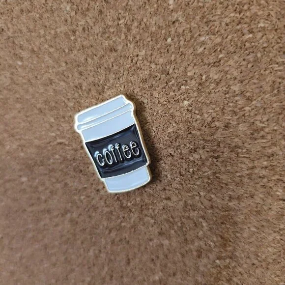 Coffee Cup Tumbler Enamel Pin Jewelry Brooches - Picture 3 of 4